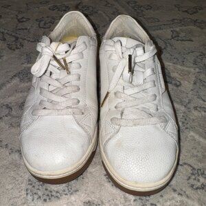 Michael Kors Womens 6.5M Optic White Leather Lace Up KEATING Sneakers HX20G